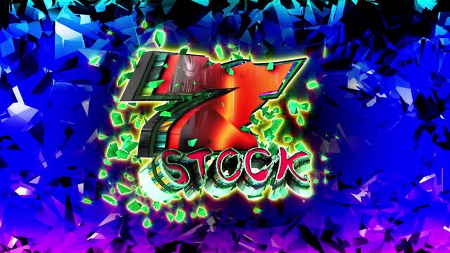 Gambling number seven 3D text loop animation