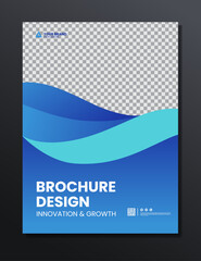 Naklejka premium blue abstract background gradient brochure template design