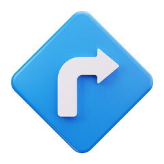 3D Turn Right Navigation Direction Icon