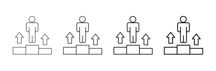 Personal Growth Icons Vector Set In Different Stroke Line Style