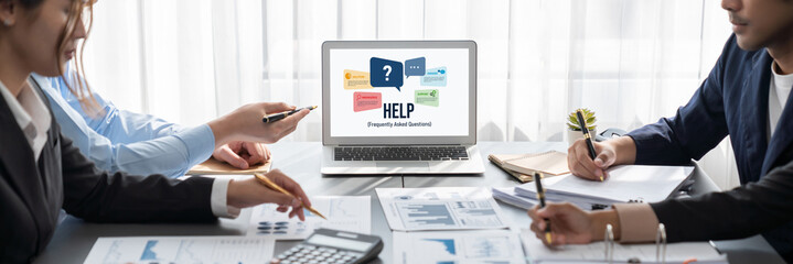 Business intelligence and data analysis concept. Analyst team working on financial data analysis...