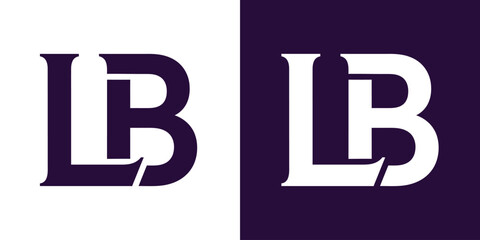 LB Logo design featuring contrasting on divided background