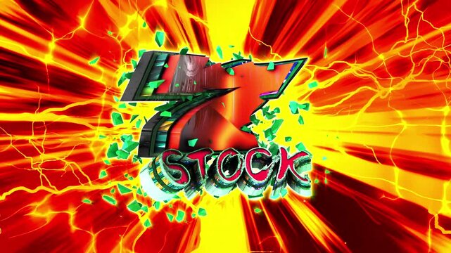 Gambling number seven 3D text loop animation