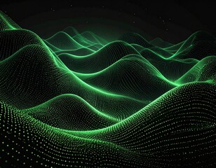 Abstract Green Waves - A Digital Visualization of Data and Energy.