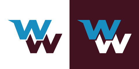 two overlapping w shapes logo design