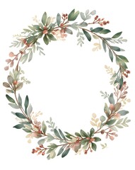 Obraz premium christmas wreath with holly