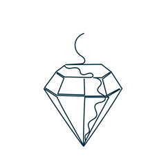 continuous line drawing diamond gemstone