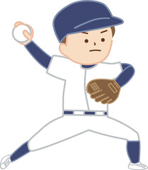 ボールを投げる野球をする男の子