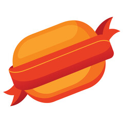 Stylized hot dog bun rendered in 3D, clean and simple graphic for food concepts or design elements.