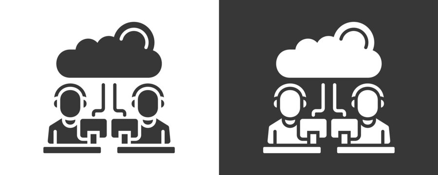 Cloud Platform Icon Set Vector Collection Isolated In Black And White