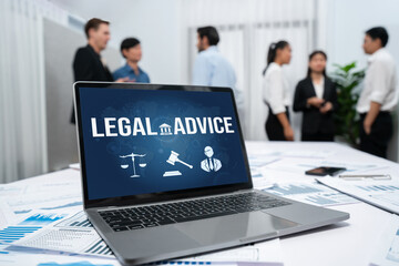 Smart legal advice website for people searching for brisk law knowledge in digital device screen providing law advice and legal information