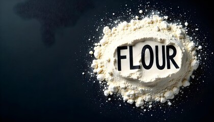 Flour, a white powder with the word flour on it, symbolizes baking and healthy eating during National Flour Month