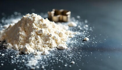 Flour and sugar mixture alongside a cookie cutter, celebrating National Baking Week and the art of homemade desserts