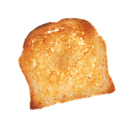 Slice of toasted bread isolated on white