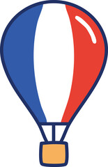 Fototapeta premium rance ribbon waving flag on white background, Happy Bastille Day, French National Day 14 of July decoration background, 3d rendering illustration