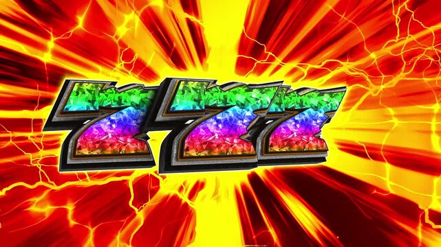Gambling number seven 3D text loop animation