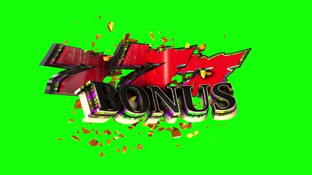 Gambling number seven 3D text loop animation