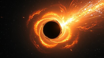 The primordial universe's birth, a singular point of infinite darkness emerging within the cosmic fireball's intense energy.