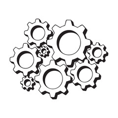 Gears of Different Sizes, Mechanical Industry Symbolism of Harmony, Teamwork, and Precision