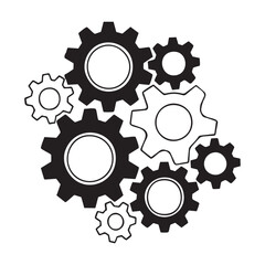 Gears of Different Sizes, Industry Symbolism Representing Harmony, Teamwork, and Mechanical Precision
