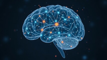 A translucent human brain filled with floating star constellations, representing subconscious learning processes.