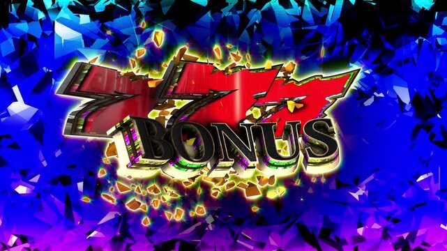 Gambling number seven 3D text loop animation