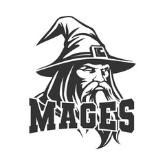 Mages vector mascot design logo for school team identity.