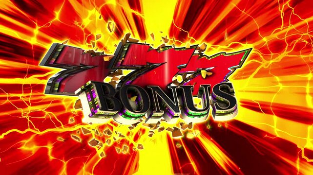 Gambling number seven 3D text loop animation