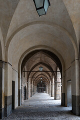 Obraz premium Portico of the Civic Archaeological Museum - Bergamo, Italy