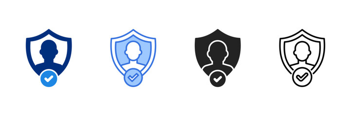 Authentication Icon Flat Style Vector Illustration
