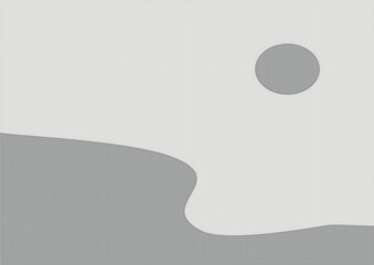 Abstract minimalist landscape illustration in serene grayscale tones,  ideal for a calm and clean design background