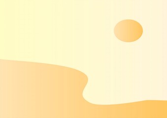 Warm Desert Landscape with Sun and Gentle Rolling Dunes - Serene and Peaceful Gradient Background