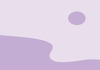 Abstract Minimalist Landscape with a Soft Purple Palette and Subtle Circular Sun Element