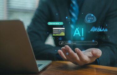 tech communication, Assistant AI chat, and business support service. bot agent concept, data prompt, artificial intelligence chatbot. Conversation Smart Robot Technology development generates AI