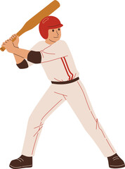 Young Baseball Player Ready to Hit Illustration