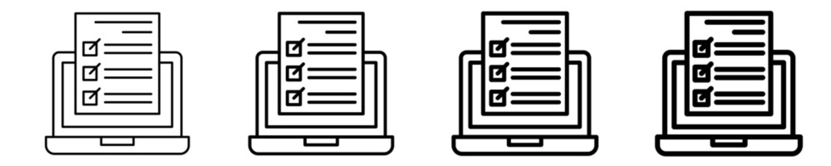 Online Checklist Icon Set Different Style Collection