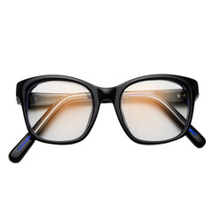 Modern Black Rectangular Reading Glasses Isolated on White