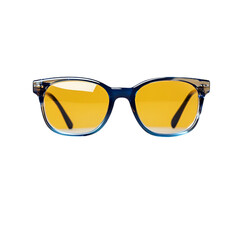 Modern Black Rectangular Reading Glasses Isolated on White