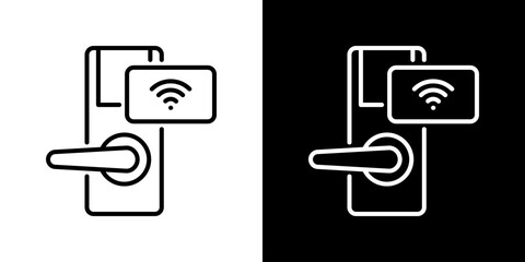 Keycard Icon Flat Style Vector Illustration