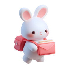 Obraz premium Bunny carrying gift box 3d easter icon