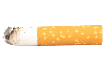 cigarette butts isolated on white background