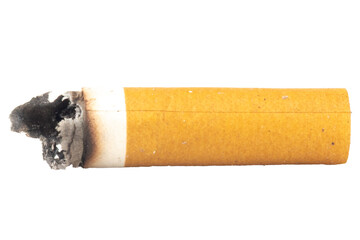 cigarette butts isolated on white background