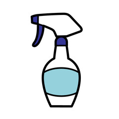 清掃や除菌作業で使用される業務用スプレーボトルをシンプルに表現したイラスト｜清掃業務や衛生管理のイメージに使いやすいベクター素材