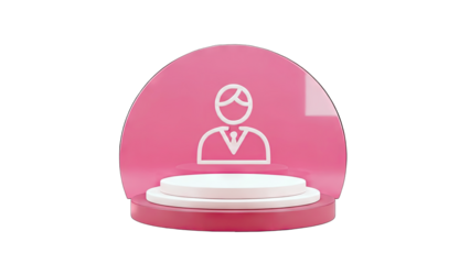 3D Render of a Business Person Icon on a Stage