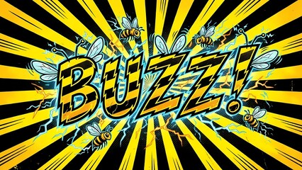 BUZZ! Electric Comic Insect Text Effect