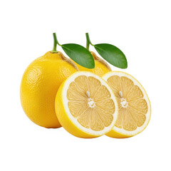Freshly cut orange slices isolated on transparent background