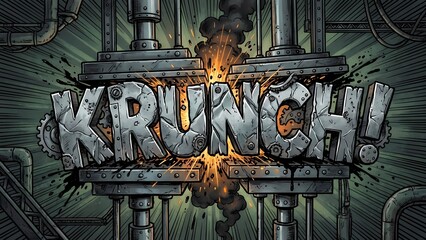 KRUNCH! Industrial Comic Gear Text Effect
