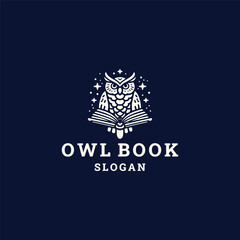 Obraz premium Owl book logo design template vector illustration