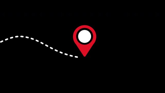 Animated air plane flight route with start point and ending with traveling air plane from one location to another location track. suitable for travel, navigation. alpha channel only 4k.
