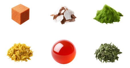 Colorful Ingredients for Soup Broth Base Isolated on Transparent Background